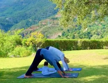 Family yoga session